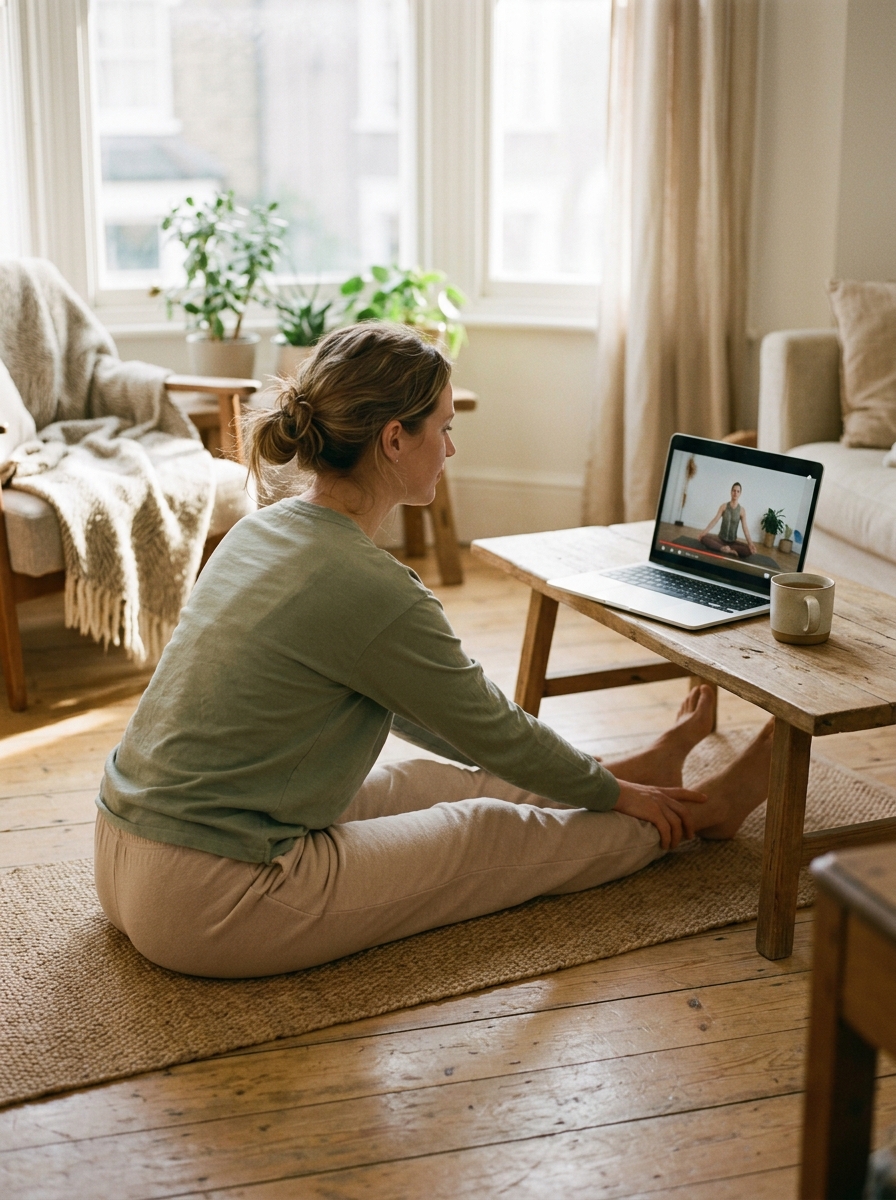 On-demand video library of gentle yoga, meditation, breathwork, and sound healing sessions accessible anytime